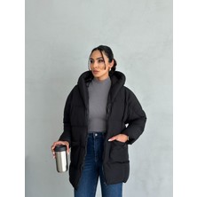 Moda Armanc Puffer Yarasa Şişme Oversize Kadın Mont