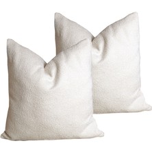 Arasta Design Bohem, Teddy 2'Li Set Kırlent Kılıfı, Buklet  43x43 Cm