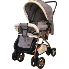 Vav Baby Dual Comfort Line Çift Yönlü Bebek Arabası Bej-Gold