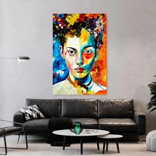 Emilart Soyut Renkli Kadın Yüzü Özel Tasarım Kanvas Tablo