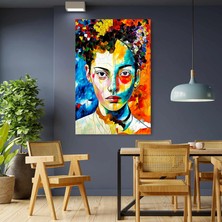Emilart Soyut Renkli Kadın Yüzü Özel Tasarım Kanvas Tablo