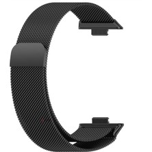 34center Huawei Watch Fit 3 Uyumlu Milano Hasır Örgü Metal Kordon
