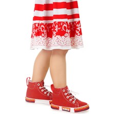 Kiko Kids Gamel Günlük Lastikli Kız Çocuk Bot Ayakkabı Kırmızı