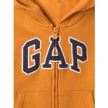 Gap Erkek Çocuk Turuncu Gap Logo Fleece Fermuarlı Sweatshirt