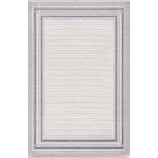 Artemis Halı Romantik 02441b Gri Mavi Çerçeve Desen Halı