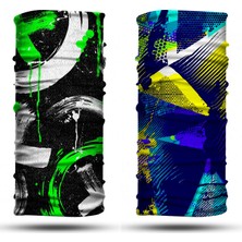 Dair Aksesuar 2'li Set Bandana Erkek Bandana Kadın Bandana Motosiklet Bandana Boyunluk Balaklava Outdoor Maske