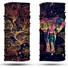 Dair Aksesuar 2'li Set Bandana Erkek Bandana Kadın Bandana Motosiklet Bandana Boyunluk Balaklava Outdoor Maske