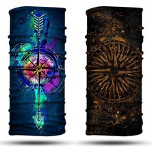 Dair Aksesuar 2'li Set Bandana Erkek Bandana Kadın Bandana Motosiklet Bandana Boyunluk Balaklava Outdoor Maske