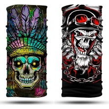 Dair Aksesuar 2'li Set Bandana Erkek Bandana Kadın Bandana Motosiklet Bandana Boyunluk Balaklava Outdoor Maske