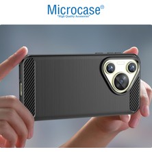 Microcase Huawei Pura 70 Brushed Carbon Fiber Silikon Kılıf - Siyah AL3332