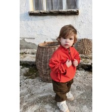 Bebeğime Çorap Unisex Fermuarlı Dik Yaka Kanguru Cepli Çocuk Çocuk Sweatshirt