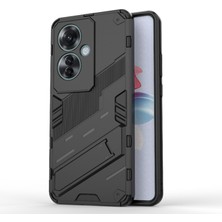 Microcase Oppo Reno 11F/ Oppo F25 Pro Matrix Serisi Armor Standlı Perfect Koruma Kılıf - Siyah AL3416