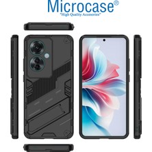 Microcase Oppo Reno 11F/ Oppo F25 Pro Matrix Serisi Armor Standlı Perfect Koruma Kılıf - Siyah AL3416