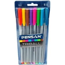 Pensan Triball Renkli 8 Li Vakumlu Tükenmez Kalem Seti