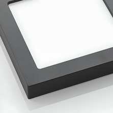 Maxled MX-1070B - 24W 6500K Soğuk Beyaz | Siyah Kasa Sıva Üstü Kare LED Panel