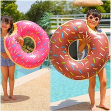 Tekno Trust Kahverengi 6-12 Yaş Donut Simit Şişme Deniz Havuz Simidi Çocuk Yüzme Simidi 80 cm