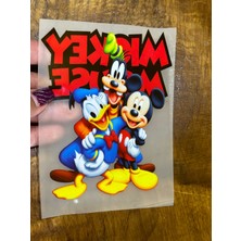 Gönülden Tasarım Ütü Ile Yapışan Donald Duck ve Micky Mause Transfer Tişört Baskı Arma 14X11