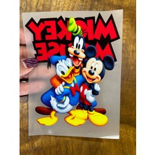 Gönülden Tasarım Ütü Ile Yapışan Donald Duck ve Micky Mause Transfer Tişört Baskı Arma 14X11