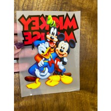 Gönülden Tasarım Ütü Ile Yapışan Donald Duck ve Micky Mause Transfer Tişört Baskı Arma 14X11