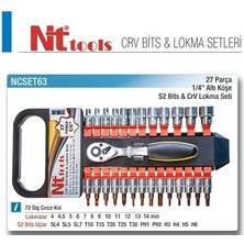 Nt Tools 27 Parça 1/4" Bits ve Altıköşe Lokma Seti NCSET63