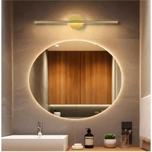 Burenze Modern Kablosuz Tak Çalıştır Ledli Pilli Aplik Banyo Tablo Ayna Aydınlatma Eskitme Gold Pil Dahildir