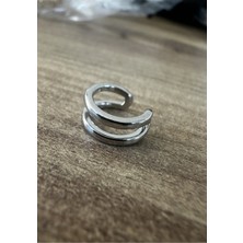 Mazen Unisex Kıkırdak Küpe Fake Gümüş Renk Kıkırdak