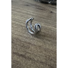 Mazen Unisex Kıkırdak Küpe Fake Gümüş Renk Kıkırdak