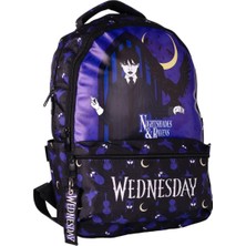 Wiggle Wednesday Büyük Boy 3 Bölmeli Cepli Çocuk Okul Sırt Çantası Siyah-Mor