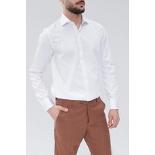 Kadir Büyükkaya Kolay Ütülenebilir Slim Fit Klasik Yaka Pamuklu Erkek Gömlek - KAO4990S