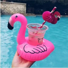 Tekno Trust Pembe Flamingo Şişme Deniz Havuz Bardak Tutucu Float Bar 18-22CM