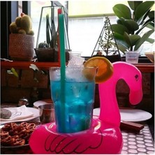 Tekno Trust Pembe Flamingo Şişme Deniz Havuz Bardak Tutucu Float Bar 18-22CM