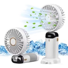 Aet Mini Klima 5 Kademeli Şarjlı Taşınabilir Dijital Led Göstergeli El Fanı Vantilatör