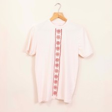 Ormanın Kızı Silvia Kilim Motif Handprinted Bisiklet Yaka %100 Pamuklu Unisex T-Shirt