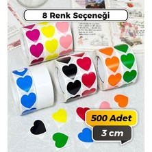 Sb Store Kalp Kesim Karışık Renkli Çok Amaçlı Etiket 3 cm 500 Adet