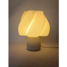 Luminaura Modern ve Dekoratif Tasarım 3 Renkli Gri Abajur - Şık Ve Dekoratif Masa Lambası