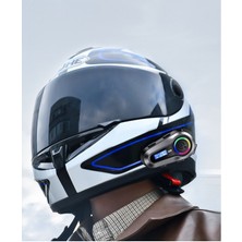 Mi7a Motorsiklet Kask Interkom Kulaklık Rgb Işık LCD Ekranlı Fm Radyo Bluetooth 5.3 Çift Telefon Bağlantı