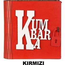 Mediterian Kırmızı Ahşap Kitap Görünümlü Kumbara, Şık ve Kullanışlı Hediye Seçeneği