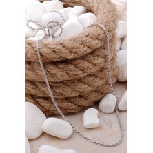 Sümer Telkari Italyan Burgu 42 cm Rodyumlu Gümüş Zincir Kolye 225