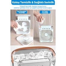 Homy Smart Taşınabilir Işıklı 5 Spreyli Vantilatör Buzlu Buharlı Vantilatör Mini Fan Nemlendirici