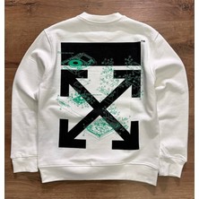 Off-White FW21 Desen Baskılı Uzun Kollu Yuvarlak Yaka Versiyon Sweatshirt OMAB001G21JER0011059