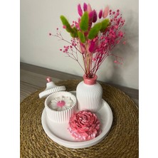 Love Candle Dekor Pembe Vazo Seti, Mumlu Vazo Seti, Vazo Seti