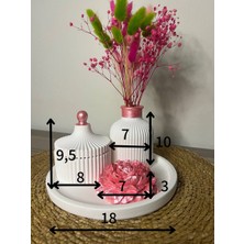 Love Candle Dekor Pembe Vazo Seti, Mumlu Vazo Seti, Vazo Seti