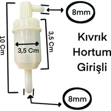 Gcstore Üniversal Benzin ve Mazot Filtresi Şeffaf   Hortum Girişi Kıvrık Model Webasto  ve Araç