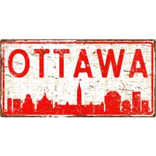 Hayg Equipment Ottava Silüetli Dekoratif Alüminyum Tabela - Ottava Manzaralı Duvar Dekoru Levha - 10cm X20cm