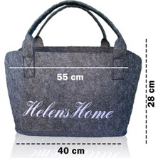 Helen's Home Casual/günlük Nakışlı Keçe Alışveriş Çantası Büyük Boy Pazar Piknik Plaj Çantası Kadın Omuz Çantası