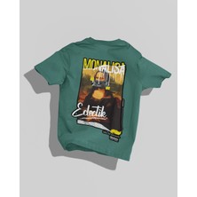 Monalısa Tasarımı Sırt Baskılı Yüksek Kalite Kompakt Unisex Oversize T-Shirt