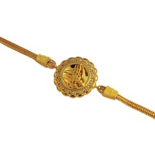 Hg.Aksesuar Kadın Osmanlı Tuğrası Altın Kaplama Bileklik