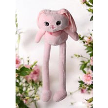 Elifeshop Ithal Kumaş Kulakları & Ayakları Uzayıp Küçülen Sevimli Tavşan Peluş Oyuncak & Uyku Arkadaşı 75 Cm.