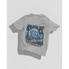 Van Gogh Tasarımı Sırt Baskılı Yüksek Kalite Kompakt Unisex Oversize T-Shirt