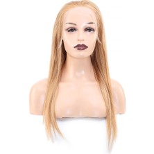 Colezium Düz Ön Dantelli  Gerçek Saç Tül Peruk / Altın Karamel / 60/65cm